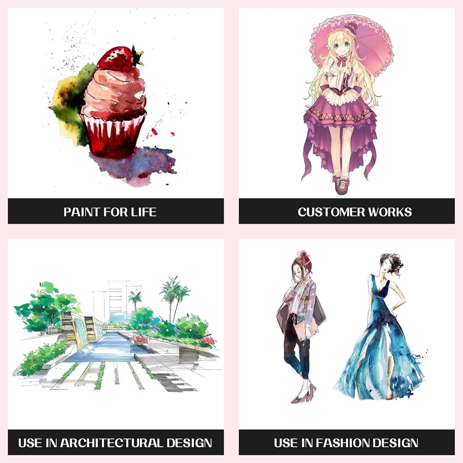 80 Colors Alcohol-Based Brush Drawing Markers, PIOGHAX Double Tipped Coloring Permanent Alcohol Art Markers with Case for Drawing, Sketching, Manga Comic Illustrations Cartoons image number 5