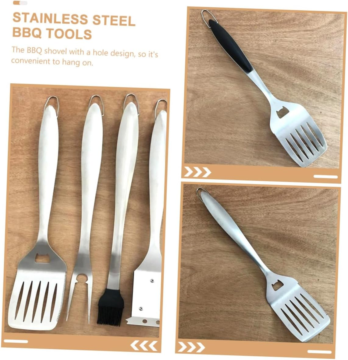 Stainless Steel BBQ Shovel and Multi-Use Cooking Spatula BBQ Tools for Outdoor Grilling Barbecue Accessories Kitchen Gadget for Home and Camping image number 2