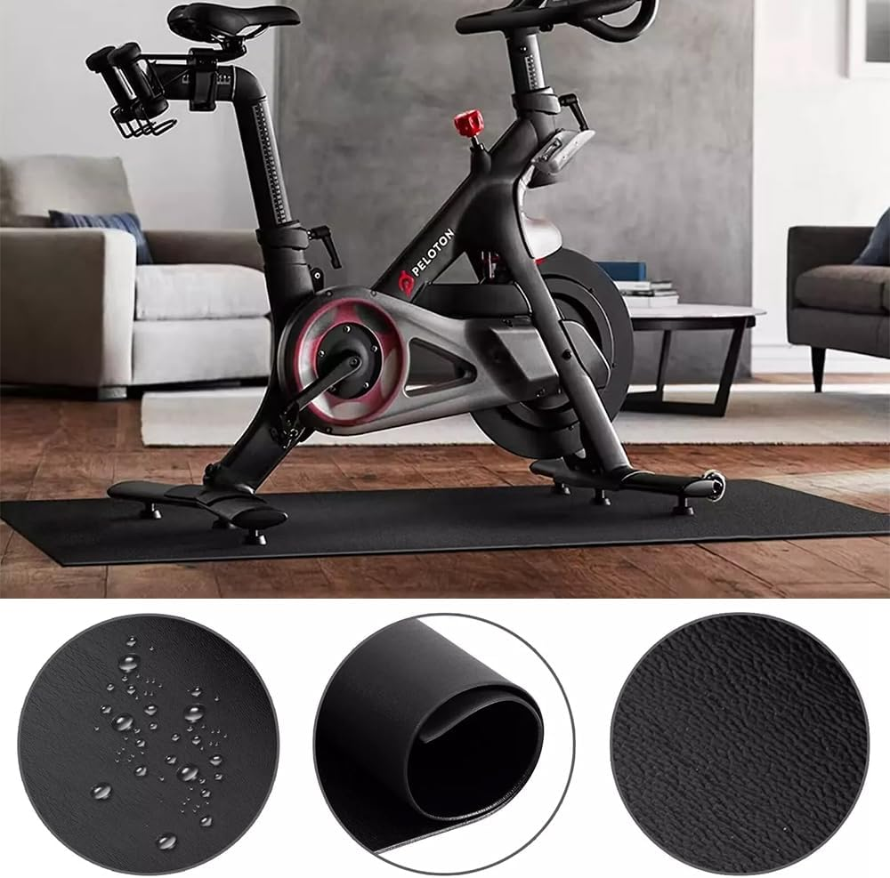 Exercise Equipment Mat, Bike Mat,Non Slip Foam Pad,Treadmill Mat,Noise-Reducing Floor Mats, for Stationary Indoor Bike,Hardwood Floor, Gym Equipment image number 4