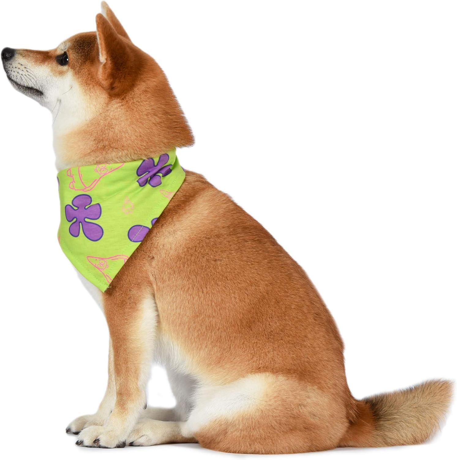 Nickelodeon Spongebob Squarepants Patrick Pink Shirt for Dogs & Green Bandana Combo- Size Small | Soft and Comfortable Spongebob Clothes for Dogs- Lightweight T Shirt & Dog Bandana image number 3