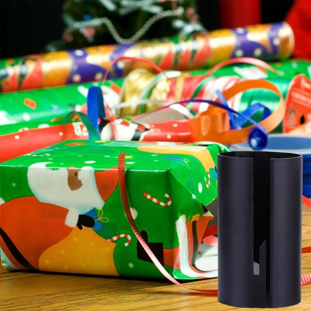 Geli 2 Pieces Green Portable Sliding Gift Wrapping Paper Roll Cutter Tool, Paper Cutter Makes Easy to Cut Thanksgiving Christmas Wall Sticker Decorations image number 3