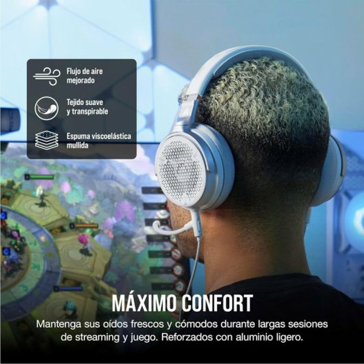 CORSAIR Virtuoso PRO Open Back Multiplatform Wired Gaming Headset &ndash; Detachable Uni-Directional Microphone &ndash; Graphene Drivers &ndash; 20Hz-40 Khz &ndash; PC, Mac, PS5, PS4, Xbox, Nintendo Switch, Mobile &ndash; White image number 1