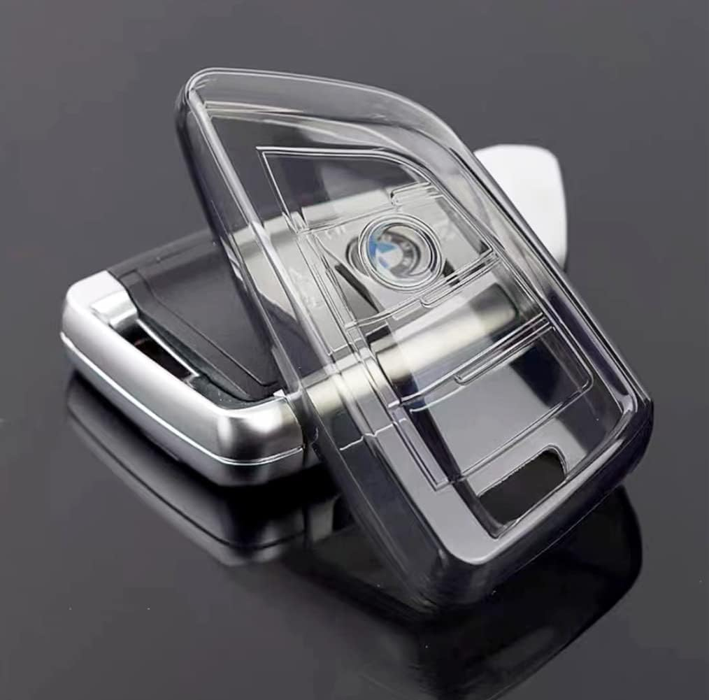 IUIU Key Fob Cover Smoked Color, Black Fob Protector, Premium TPU Case Compatible with BMW 1 2 3 5 6 Series, X1 X2 X3 X5 X6 X7