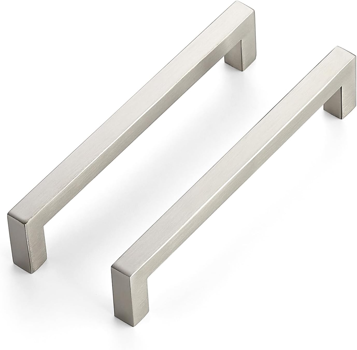 JOY DECOR 6 Pack Cabinet Handles, Brushed Nickel Cabinet Pulls, 6-1/4 Inch Kitchen Closet Handles Square Drawer Pulls Stainless Steel Drawer Hardware, 160Mm Hole Centers image number 3