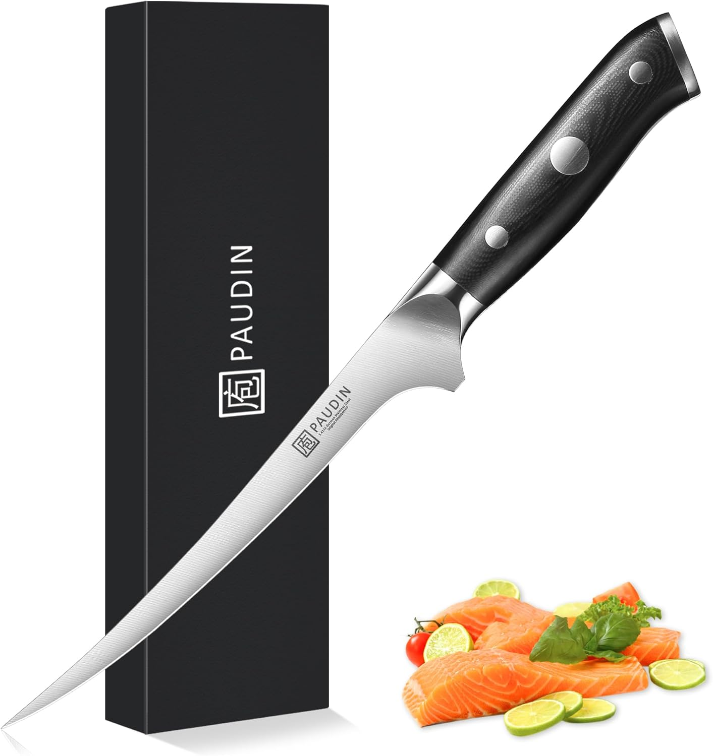 PAUDIN Filleting Knife,High Carbon German Steel Heavy Duty Chinese Chef Knife with G10 Handle, Full Tang Butcher Knife image number 1