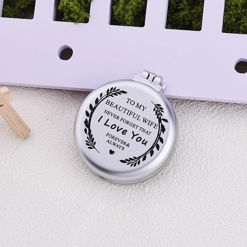I Love You Gift Wife Folding Compact Pocket Makeup Mirror with Comb for Her Wifey Christmas Birthday Gifts for Wife Romantic Anniversary Wedding Gift from Husband image number 5