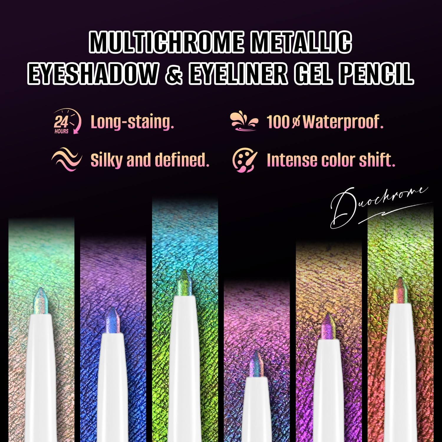 CHARMACY Chameleon Eyeliner Gel Pen, Color Changing Eyeliner, Long-Lasting, Waterproof & Smudge-Proof Formula, Metallic & Shimmer Shades for Creative Makeup, Easy Application #04 - 02 image number 6