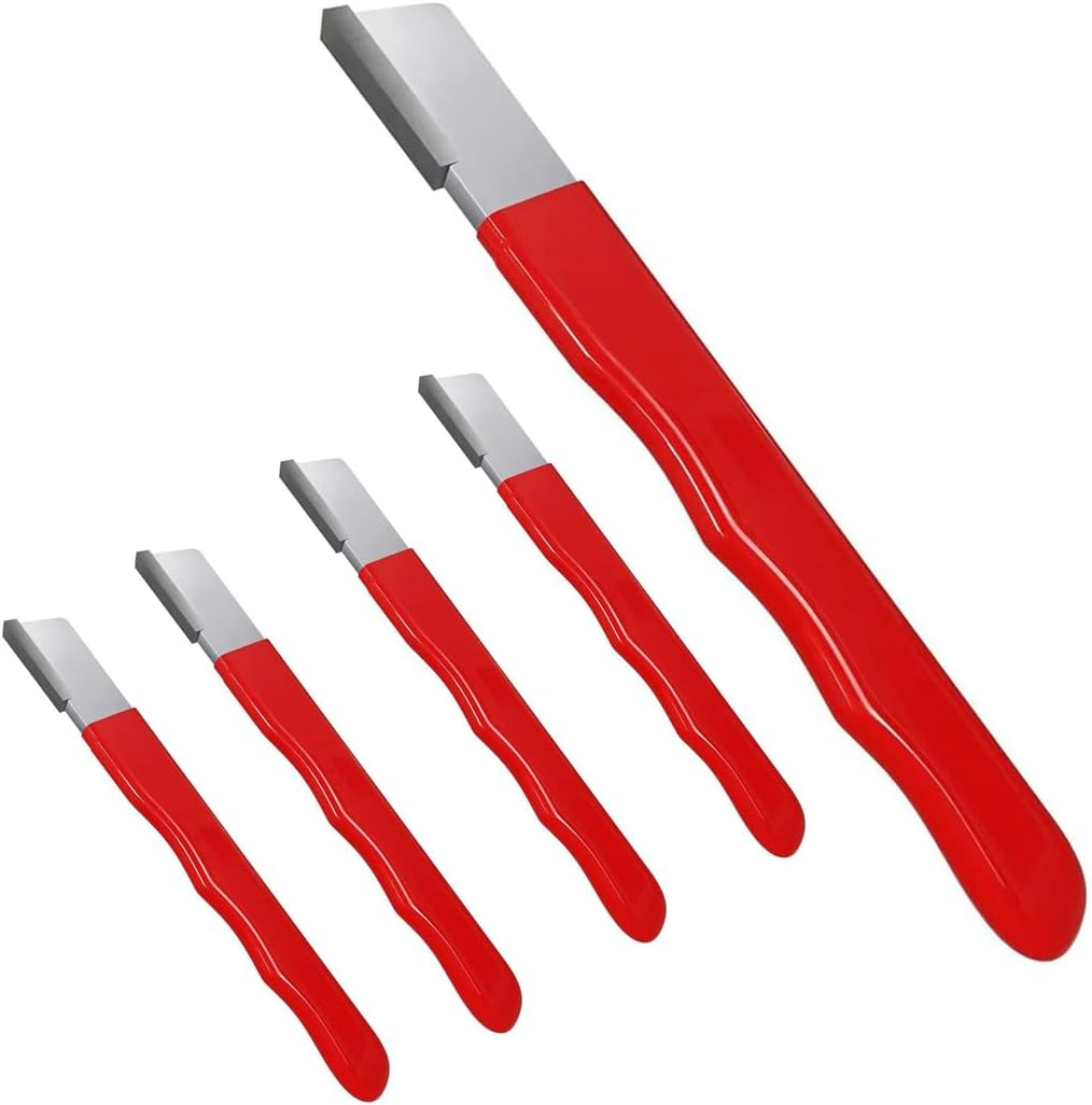 AIMALL Sharpener Stone Portable Garden Tool, Alloy Steel Blade Scissor Knife Sharpener, Rubber Handle, 4.85In Length, Available in Red and Black