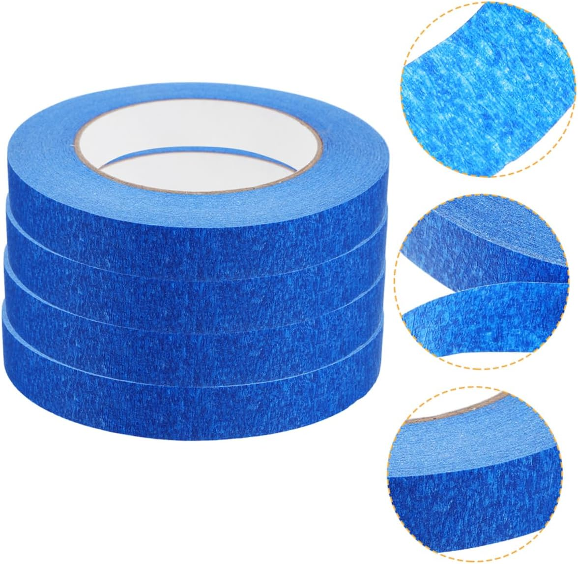 PLAFOPE 4 Rolls Car Masking Tape Painters Blue Adhesive Low Tack Masking Tapes for Automotive Painting for Car Edges