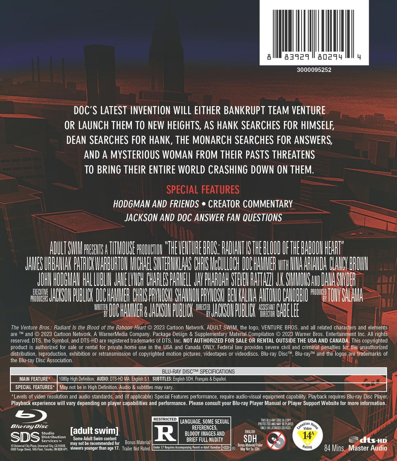 Venture Bros.: Radiant Is the Blood of the Baboon Heart (Blu-Ray/Digital) image number 1