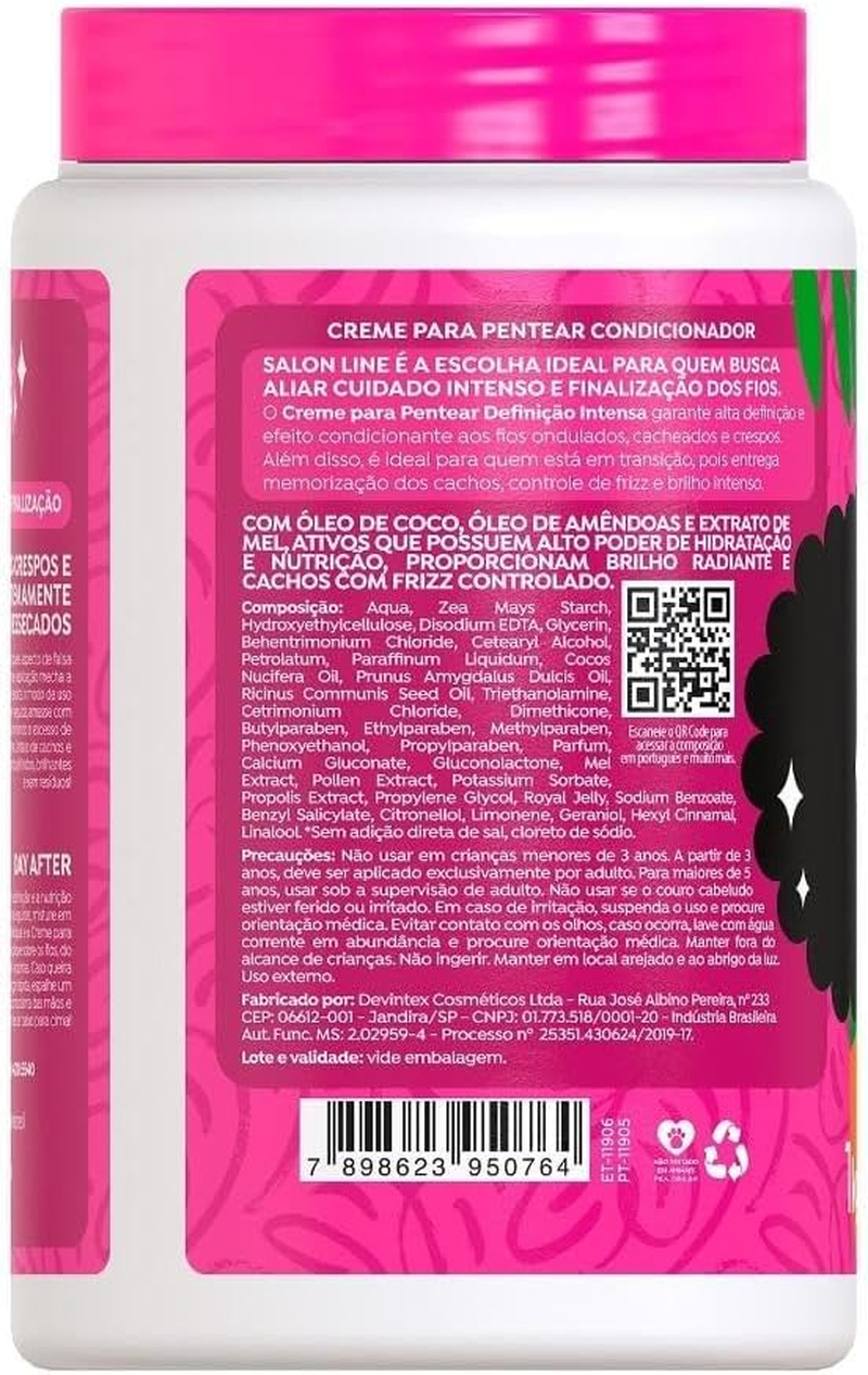 Linha Tratamento (Creme Para Pentear) Salon Line - Definicao Intensa 1000 Gr - (Salon Line Treatment (Combing Cream) Collection - Intense Definition Net 35.27 Oz) image number 4