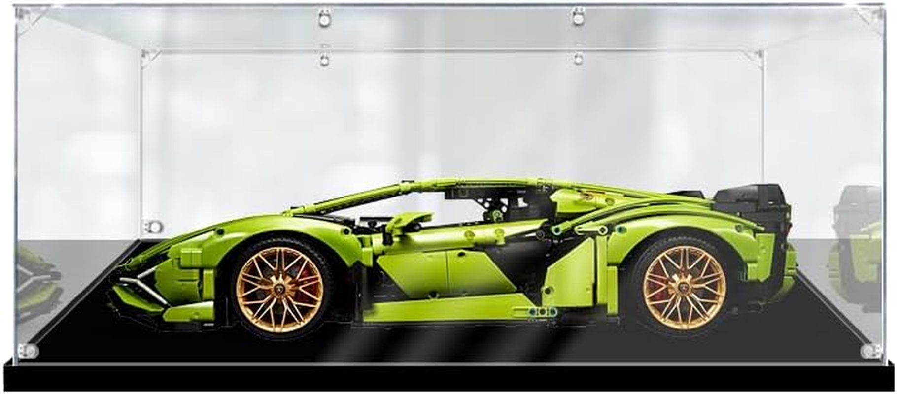 Acrylic Display Case for  Technic 42115 Lamborghini Si&aacute;n FKP 37, 42143 Ferrari Daytona SP3, 42083 Bugatti Chiron, 42096 Porsche 911 RSR, 42056 42156 Dustproof Protection Clear Showcase image number 3