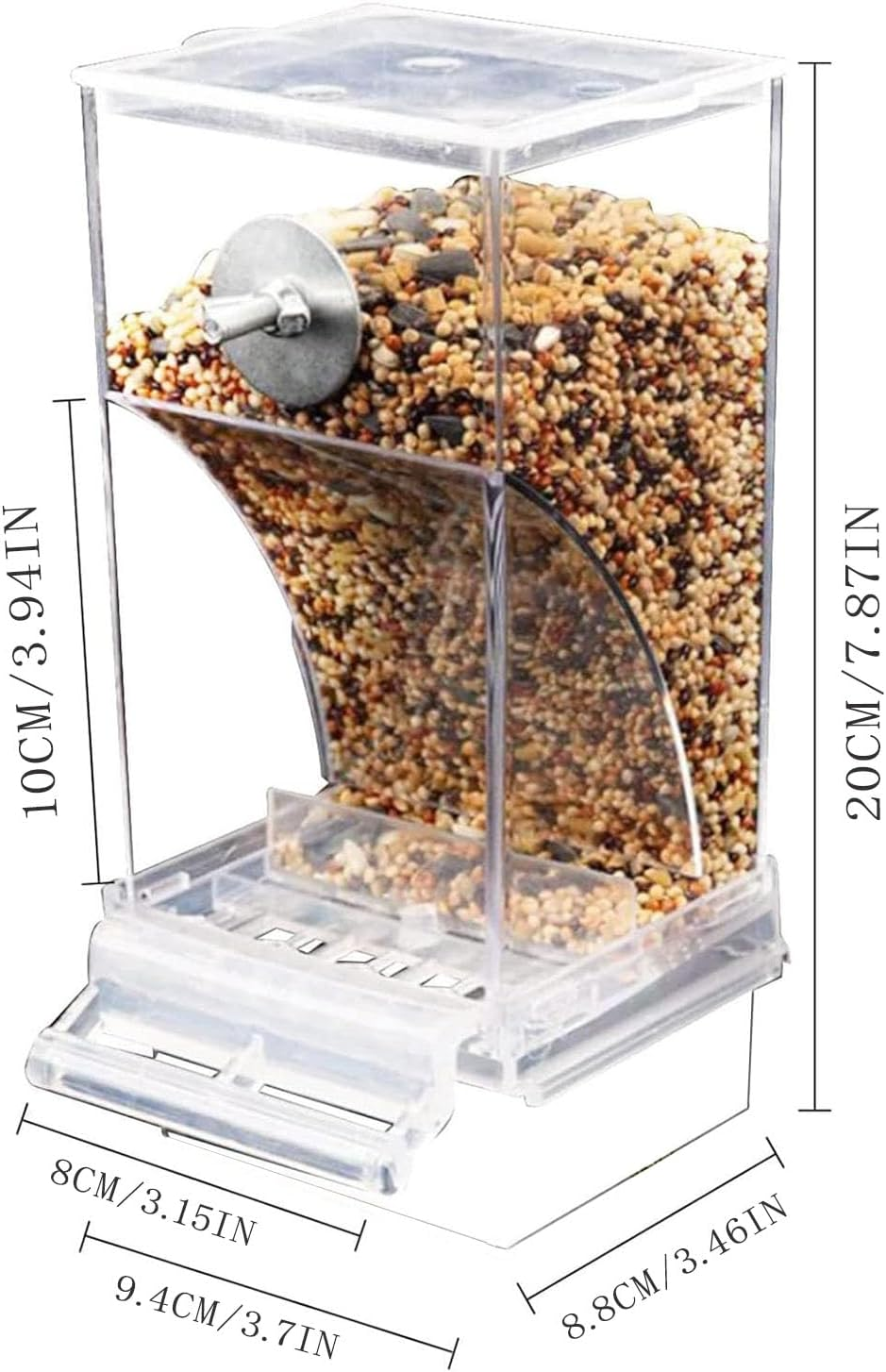BEANPRECOY No Mess Bird Feeder Automatic No-Spill Transparent Bird Feeder Automatic Parrot Feeder Cage Accessories anti Spill Food Container Cage Easy Clean for Small and Medium Bird Parakeets image number 2
