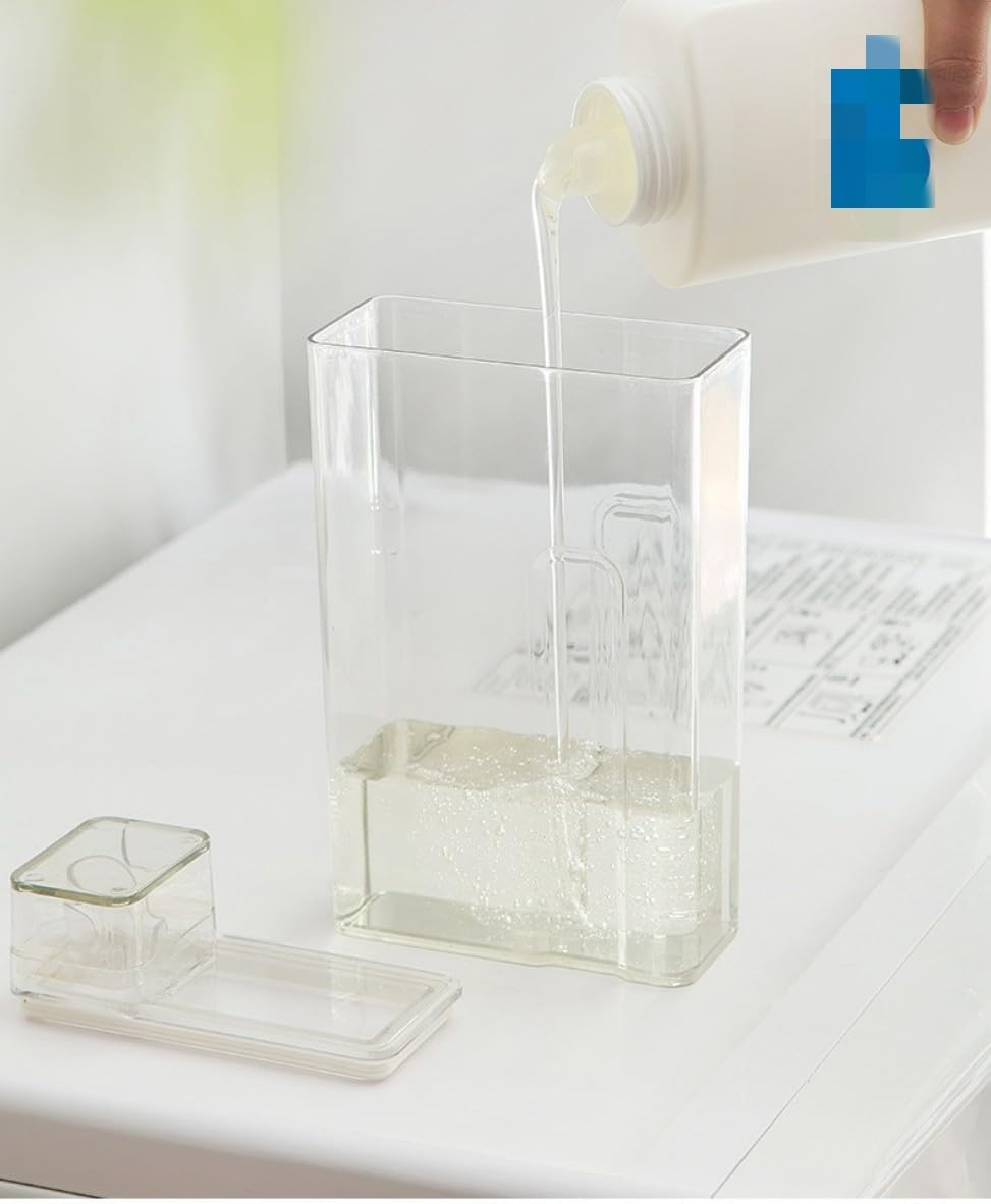 ZNZNANG 2PCS Laundry Detergent Dispenser,Beads Container for Fabric Softener, Softener Laundry Detergent Bottle 1000Ml (Transparent) - White image number 6
