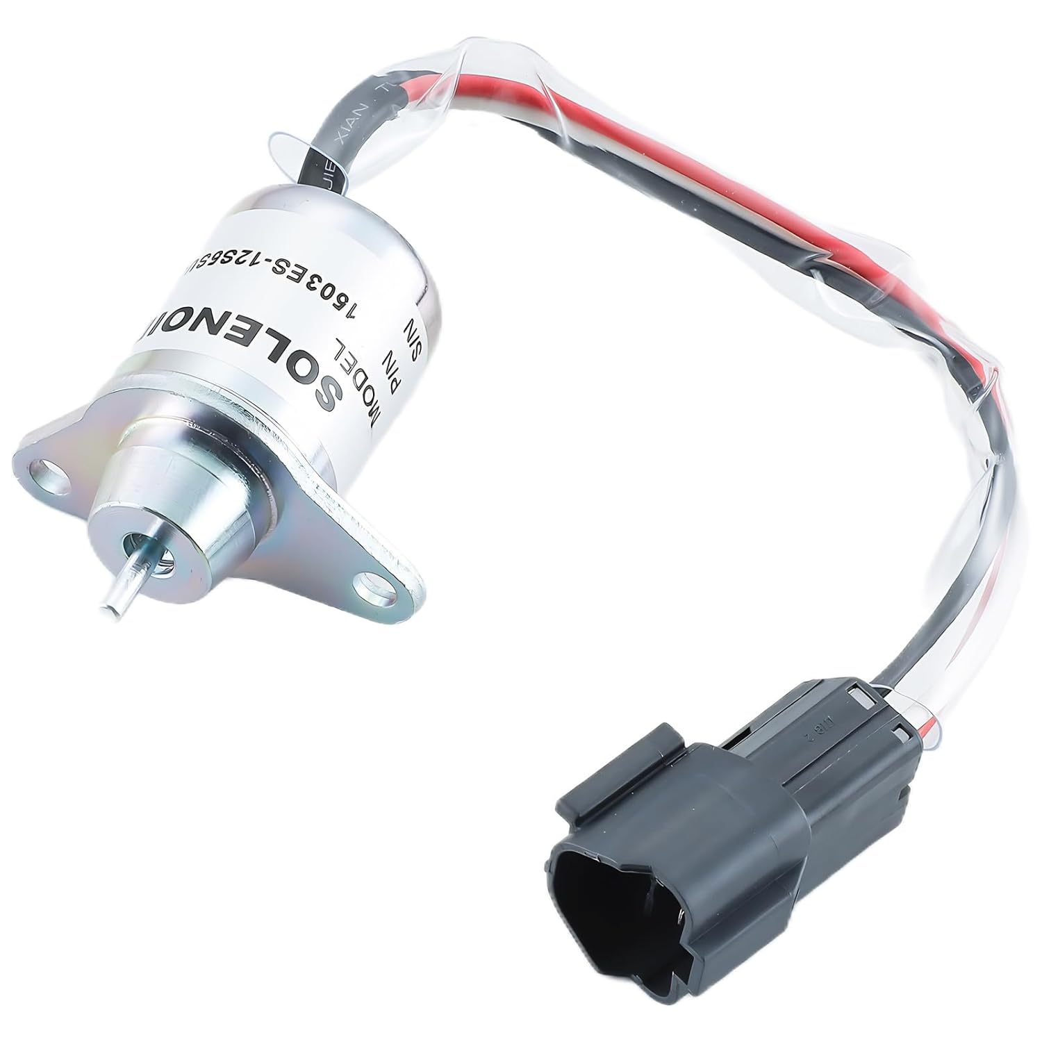 Fuel Shut off Solenoid 119233-77932 Yanmar 1503ES-12S5SUC12S Replace Woodward M810324 for John Deere 3038E 3036E 3032E 2025R 2032R 2027R 2036R Tractor Stop Solenoid 12VDC image number 1