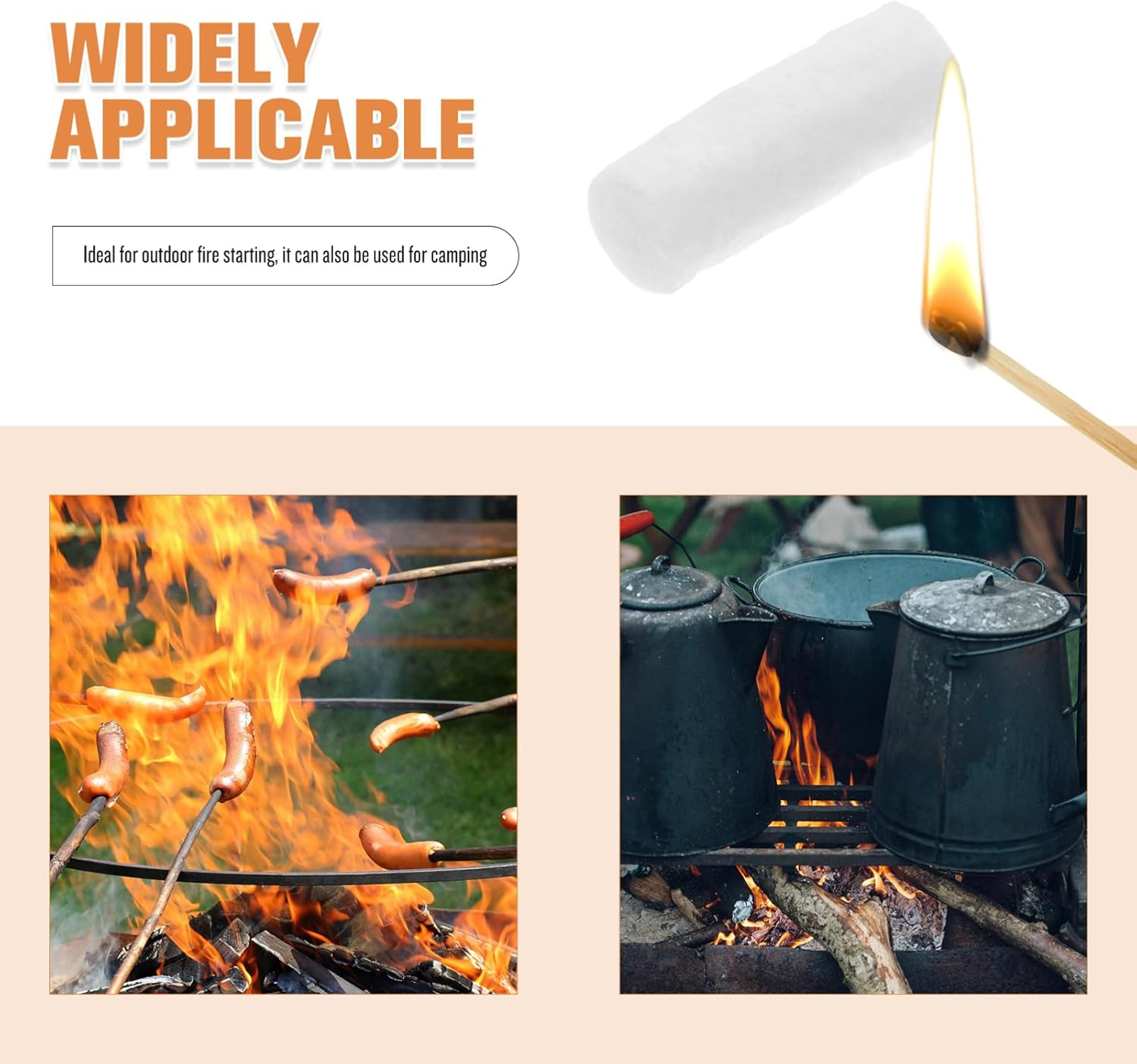 Happyyami 10Pcs Outdoor Camping Fire Starter Cotton Ignition Rods for Quick Easy Ignition Fire Pits BBQ image number 5