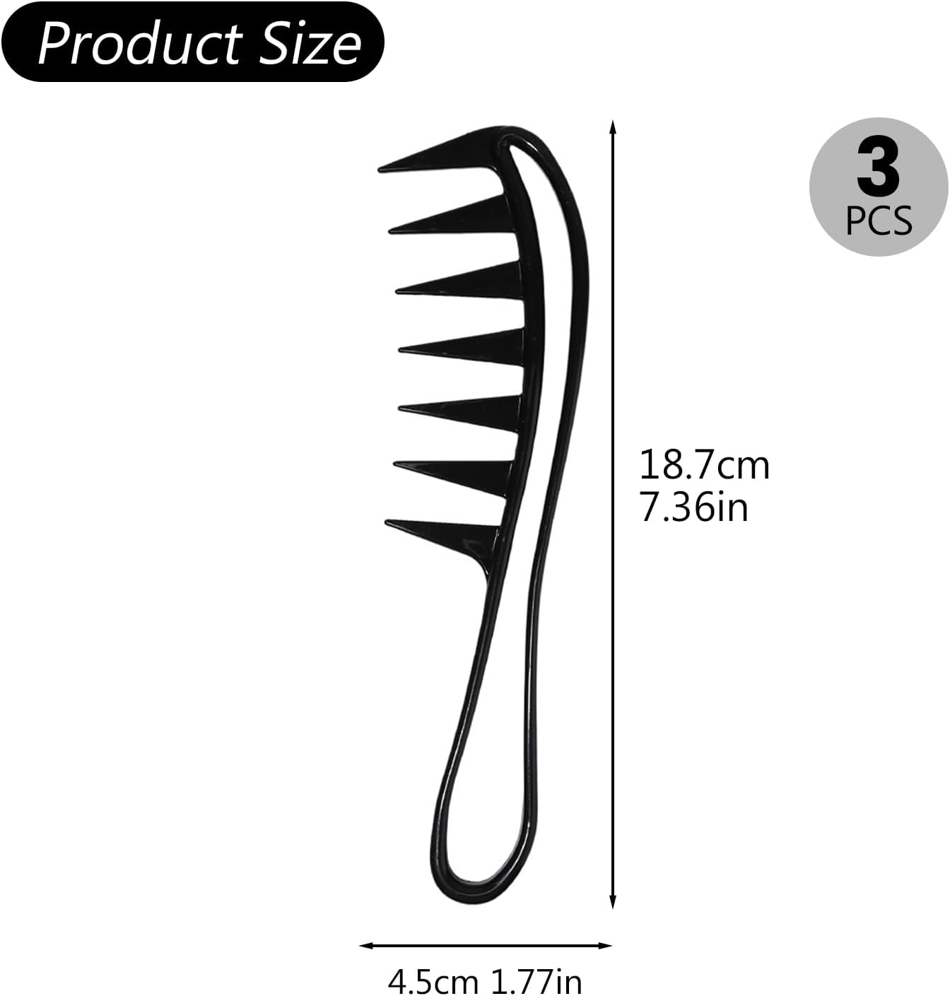 Xlihdzum Wide Tooth Detangling Comb - 3 Pcs Shower Flexible Anti-Static Shampoo Comb with Wide Spacing Teeth,A Professional Wide Tooth Comb That Serves as a Gentle Hair Comb for All Hair image number 1