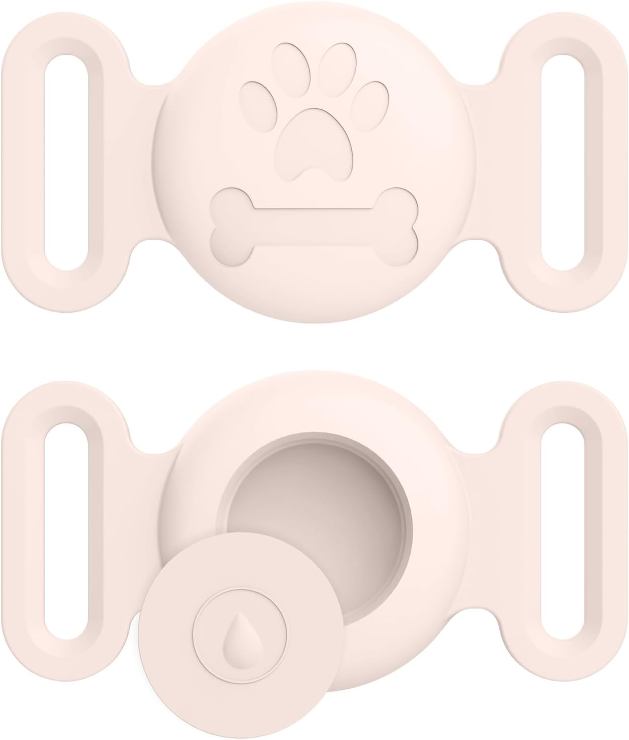 Leonids for Airtag Dog Collar Holders, Anti-Scratch Silicone Case for Apple Airtag for Dog (Black, Large for Dog)