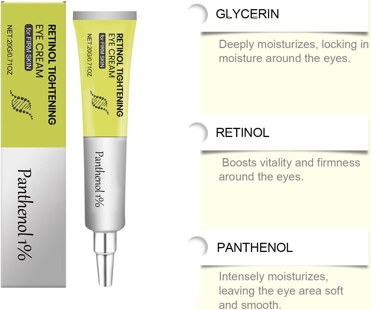 Retinal Shot Tightening Booster, Brightening Eye Treatment for Dark Circles, Long-Lasting Hydration and Moisturizing, Refreshing Formulated, Non-Greasy for All Skin Types (1Pcs) - 1Pcs image number 3