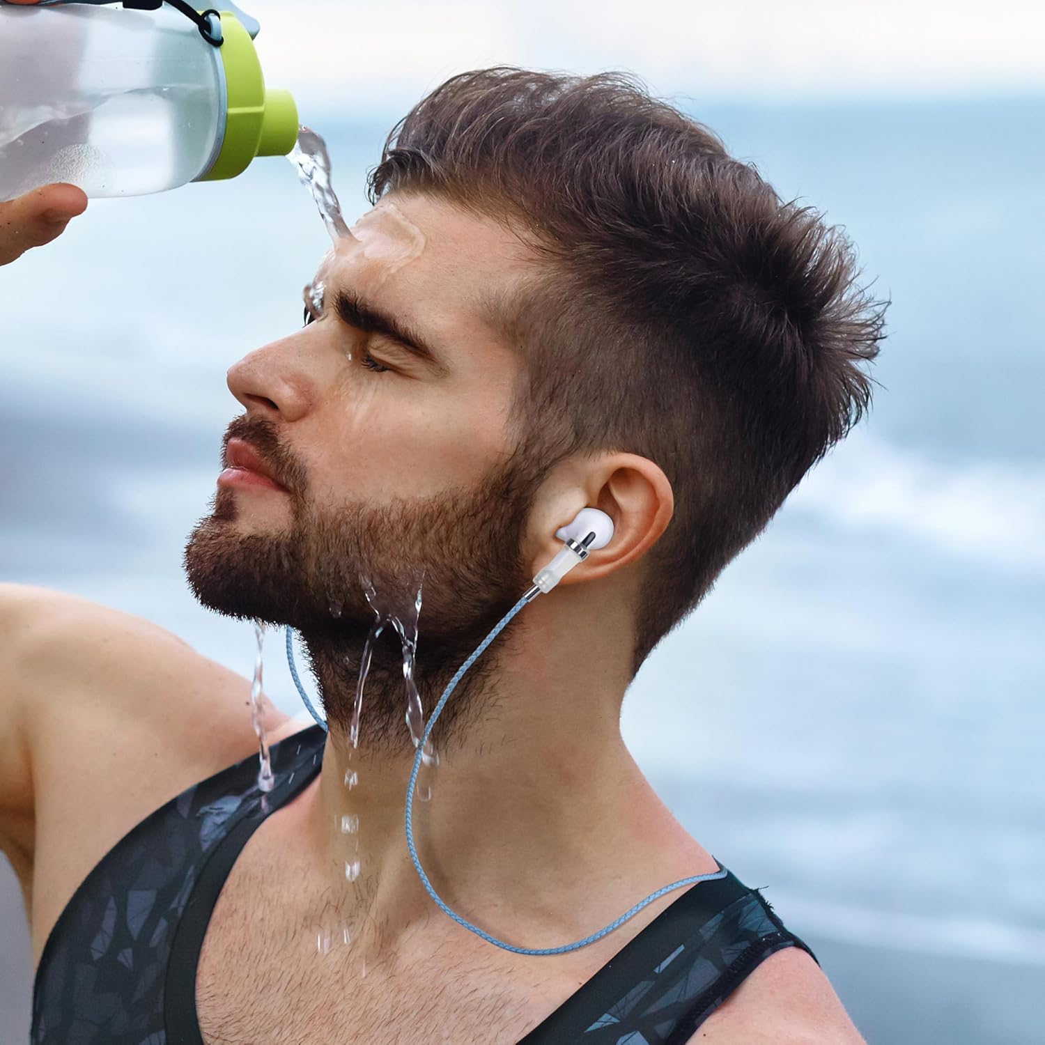 Lawonda Anti-Lost Neck Strap for Airpods, PU Leather Strong Magnetic Necklace Holder String, Compatible with Airpods 1&2/ Pro /3Rd /Pro 2 - Orange Red Gold image number 6