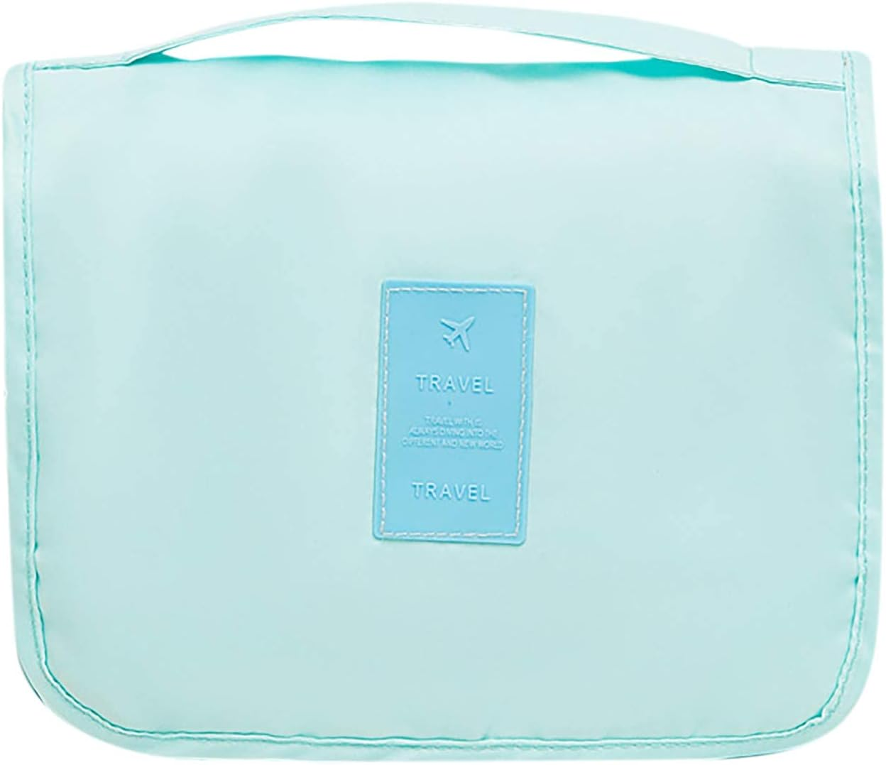 DDPOND Toiletry Bag, Large Cosmetic Makeup Travel Organizer Cosmetic Bag, Waterproof Shower Bag with Hanging Hook, Lake Blue image number 4