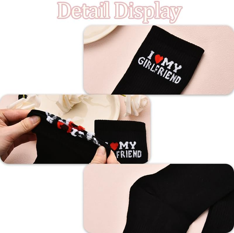 Valentines Day Socks Funny Couple Gifts for Boyfriend Girlfriend Gifts for Him Her Valentines'S Day Gifts for Couples Socks Gifts for Women Men - White image number 5