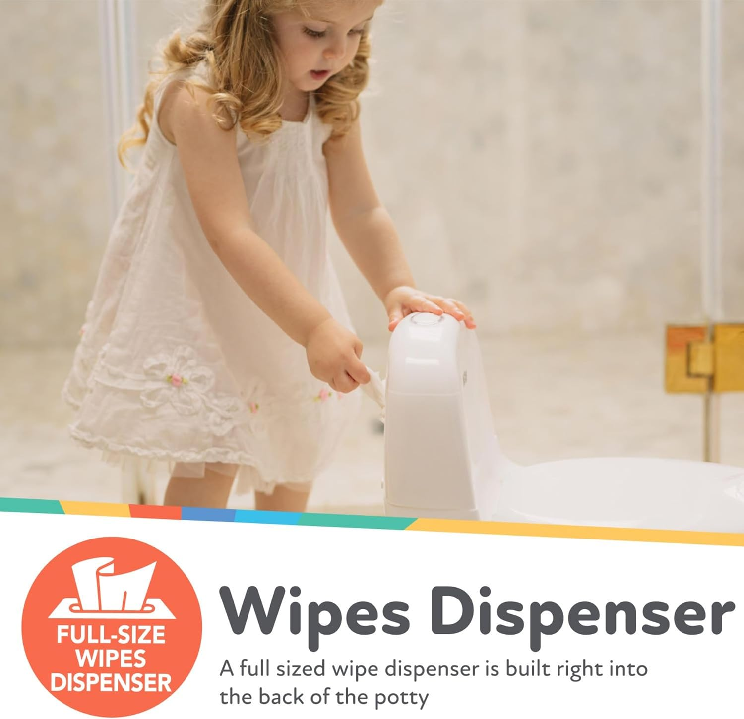 Nuby My Real Potty Training Toilet with Life-Like Flush Button & Sound for Toddlers & Kids, White image number 5