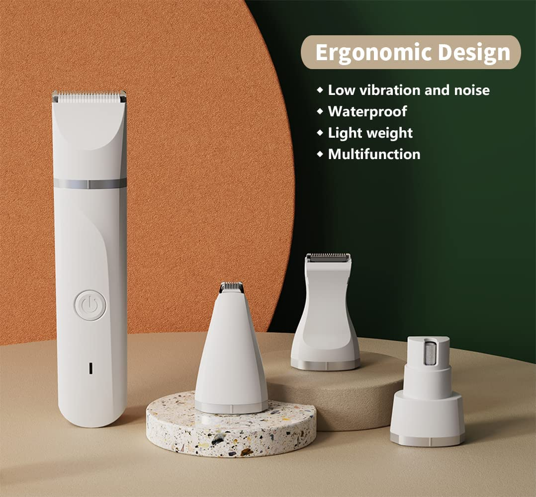 Electric Pet Hair Clipper Trimmer Grooming Kits with 4 Heads, Rechargeable Shaver, Nail Grinder for Dog Cat Paws, Eyes, Ears, Face image number 5