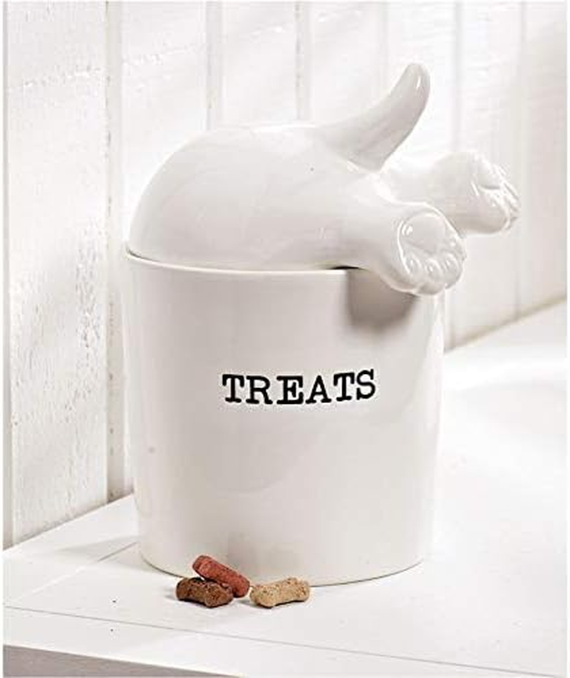 Mud Pie Dog Tail Treat Canister - Ceramic Dog Treat Jar image number 2
