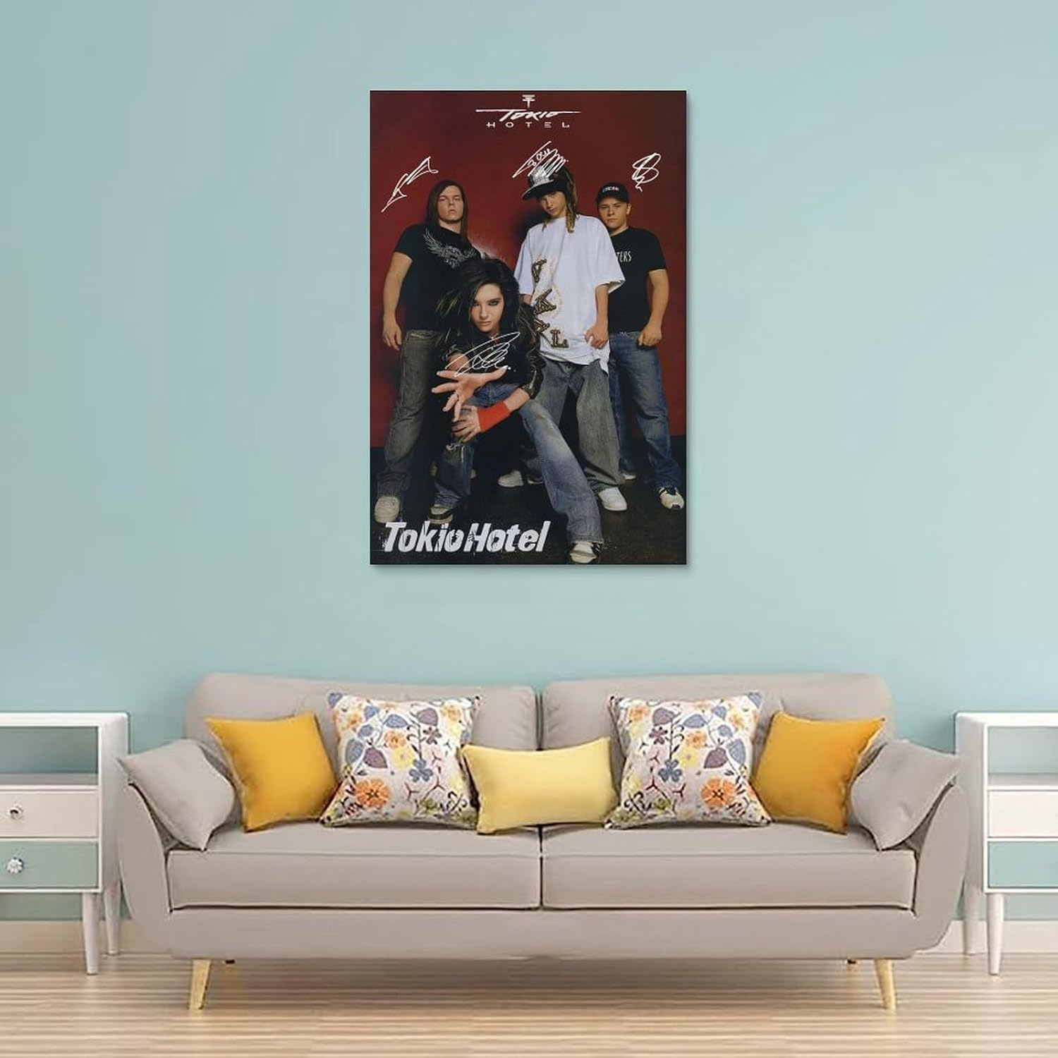 Band Signature Tok-Io Poster Rock Hotel Poster Canvas Painting Wall Art Picture Home Decor Print for Bedroom Living Room Dorm Study Bar Office 12X18Inch(30X45Cm) - Style image number 3