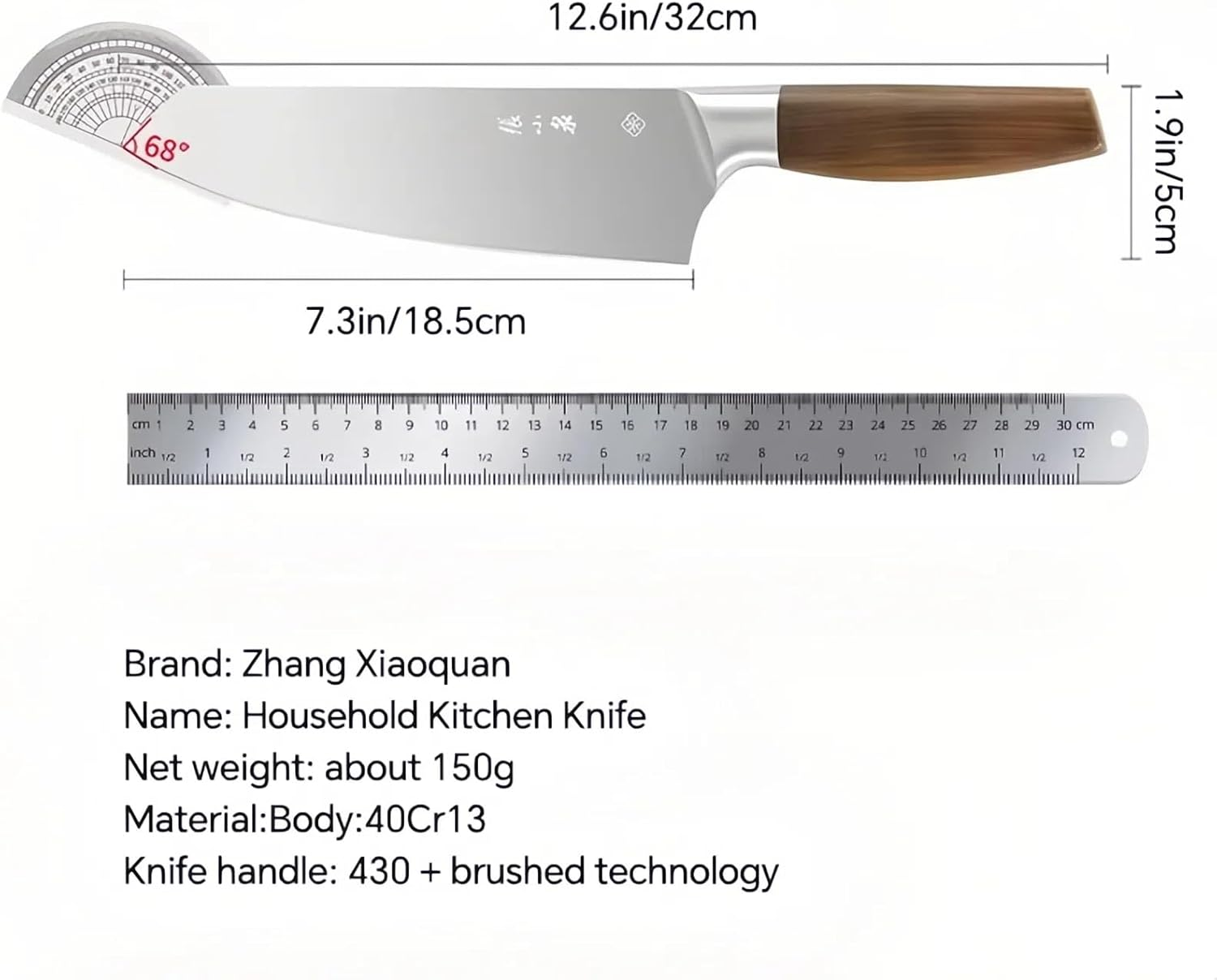 ZHANG XIAO QUAN since 1628 3-Piece Culinary Knife Set - Professional Chef'S Knife, Robust Cleaver & Powerful Bone Chopper - Cleaver Knife image number 2