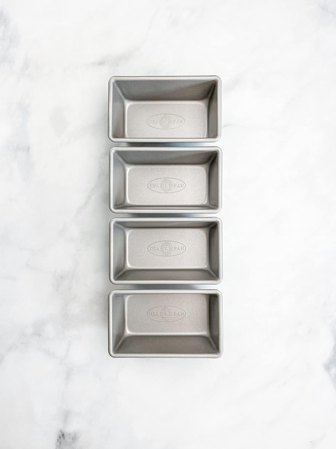 USA Pan Bakeware Mini Loaf Pan, Set of 4, Nonstick & Quick Release Coating, Made in the USA from Aluminized Steel, Silver image number 2