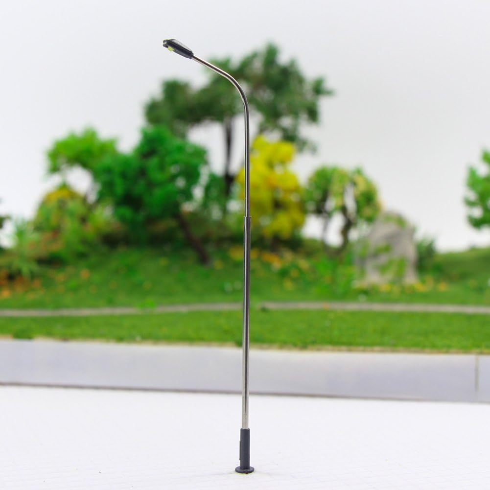 10Pcs Model Railway Train Lamp Post Street Bright White Lights HO OO Scale Leds New LQS08 (Bright White) image number 3