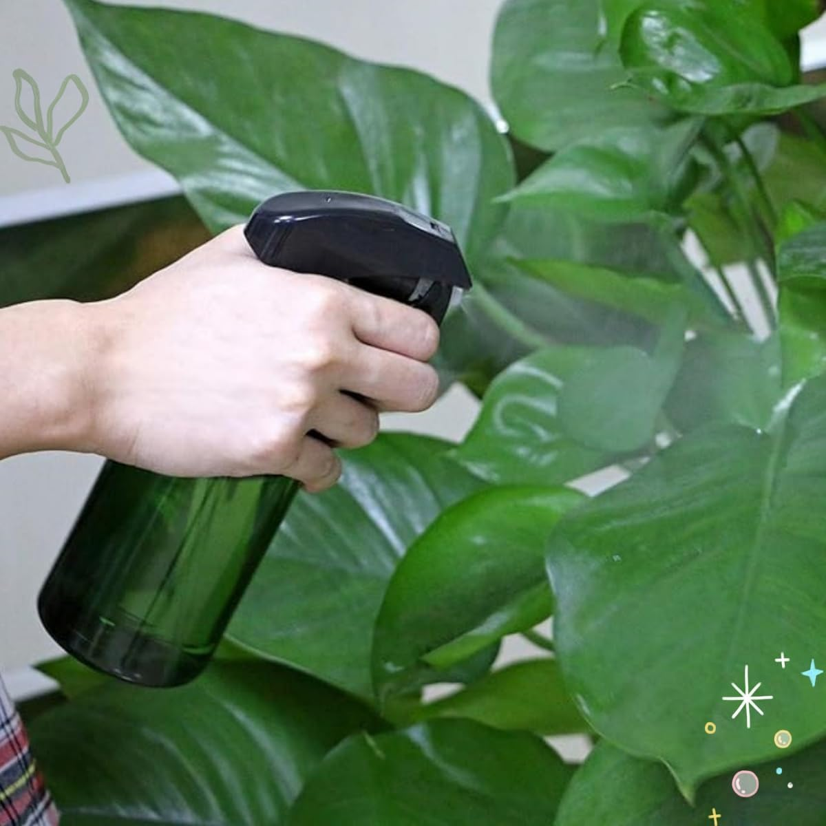 2PCS Plant Spray Bottles, Garden Spray 300Ml / 10Oz Water Spray Bottle for Garden Cleaning Solution, Top Pump Trigger Water, Clear Green image number 1