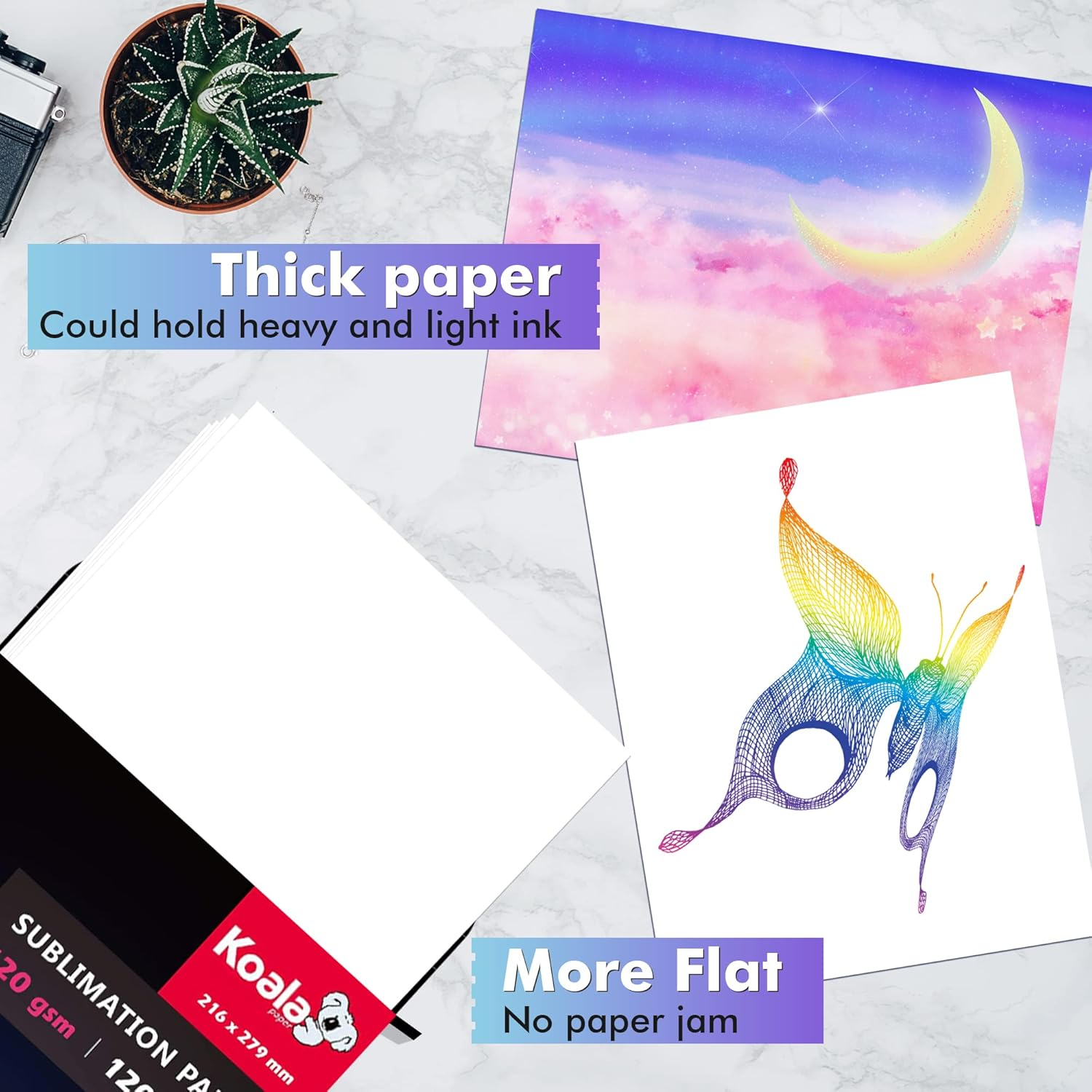 Koala 120 Sheets Sublimation Paper 13X19 for Heat Transfer DIY Gift Compatible with Epson Sawgrass Ricoh HP Canon Inkjet Printer with Sublimation Ink image number 3