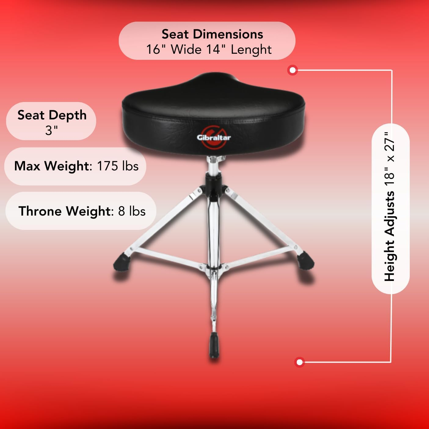 Gibraltar Gibraltar Heavy 6608 Drum Throne - Professional image number 3