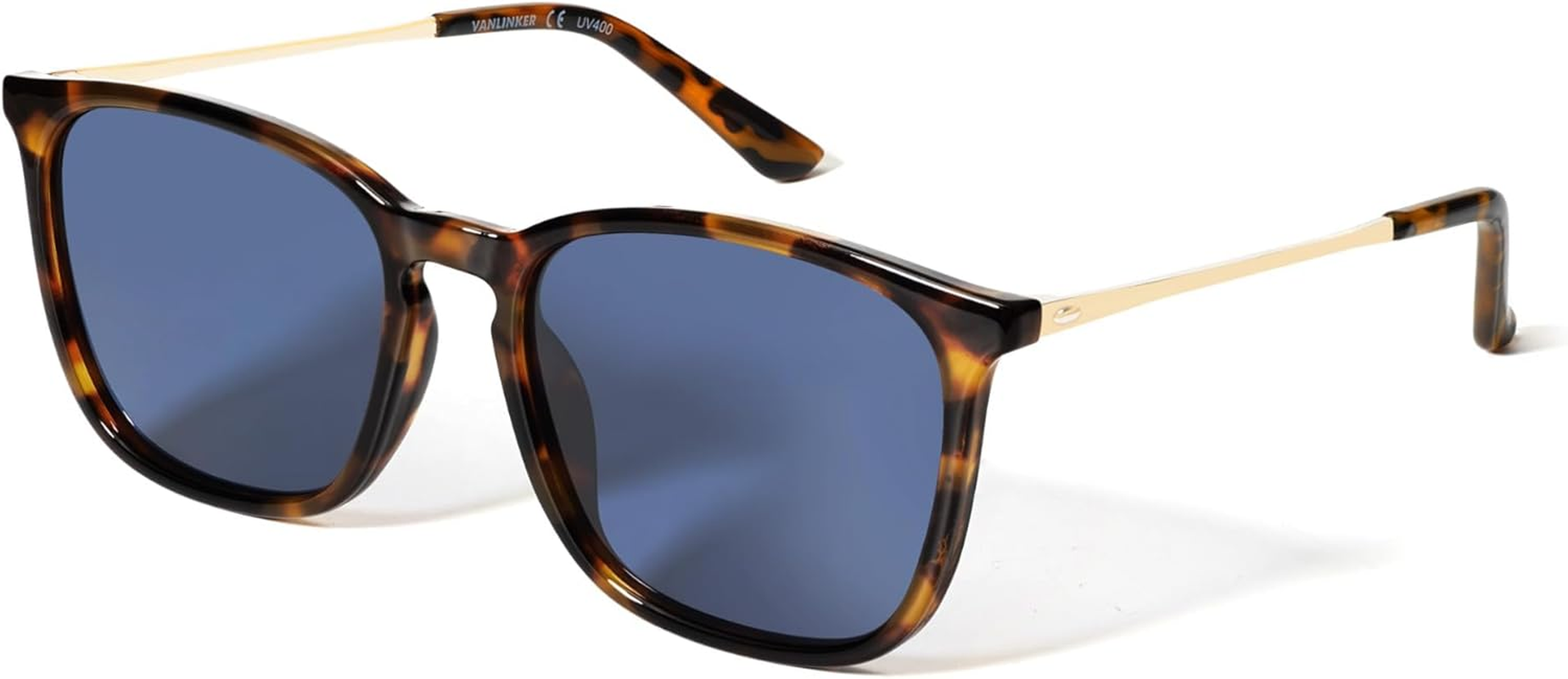 VANLINKER Vintage Square Polarized Sunglasses Men Women Classic Trendy Rectangle Metal Frame Sun Glasses VL9771