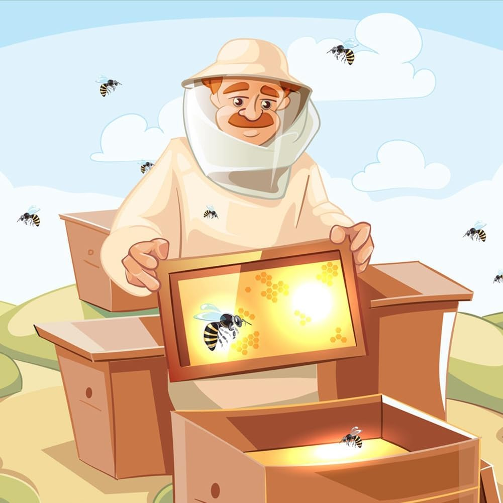 30Pcs Bee Hive Foundation Sheets, Deep Beeswax Foundation Sheets for Bee Frames Beekeeping Tool 41.5X19.5Cm image number 5