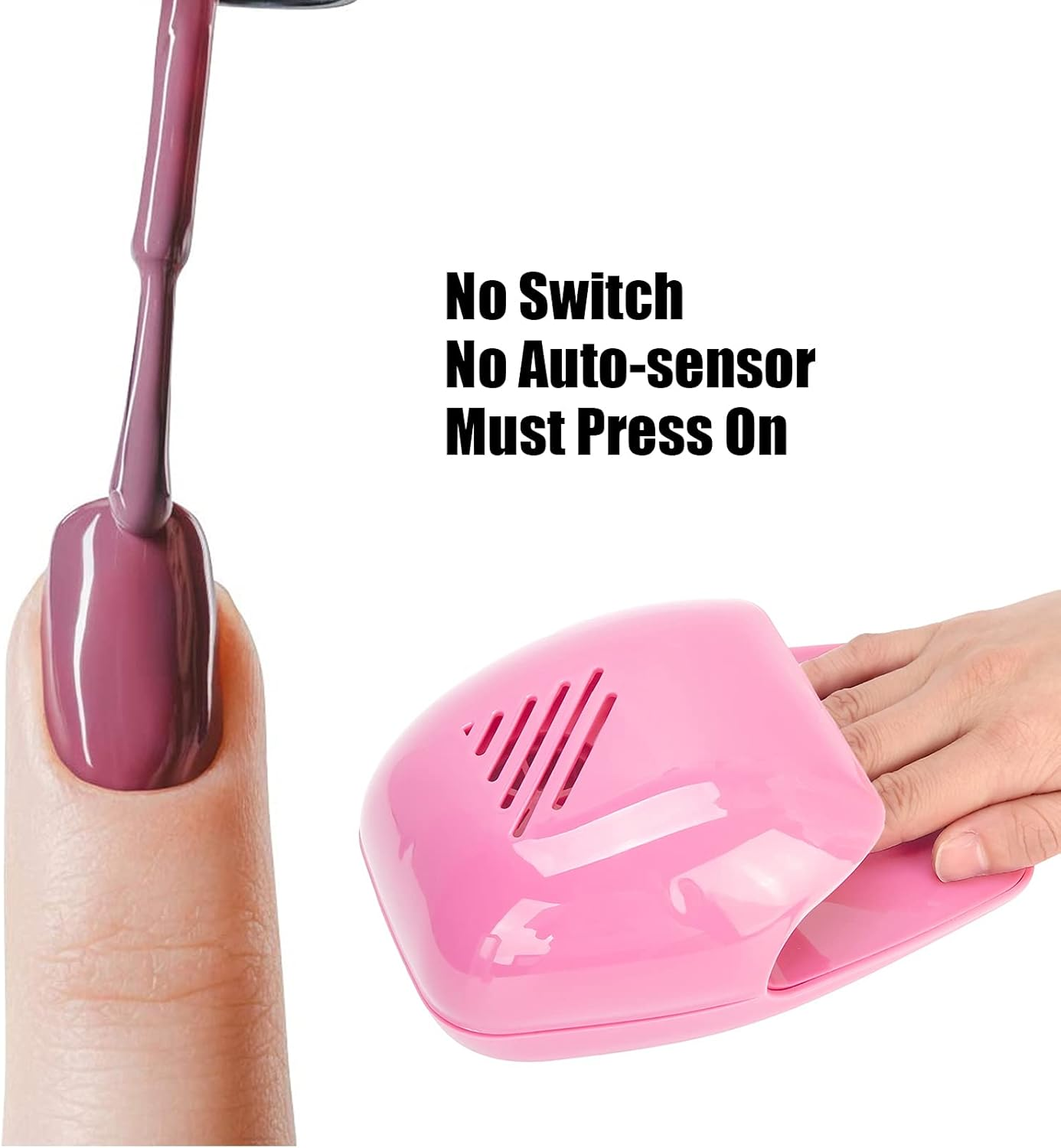 Clasken Nail Fan Dryer, Professional for Nail Salons, Parties, Homes & Travel (Pink) image number 6