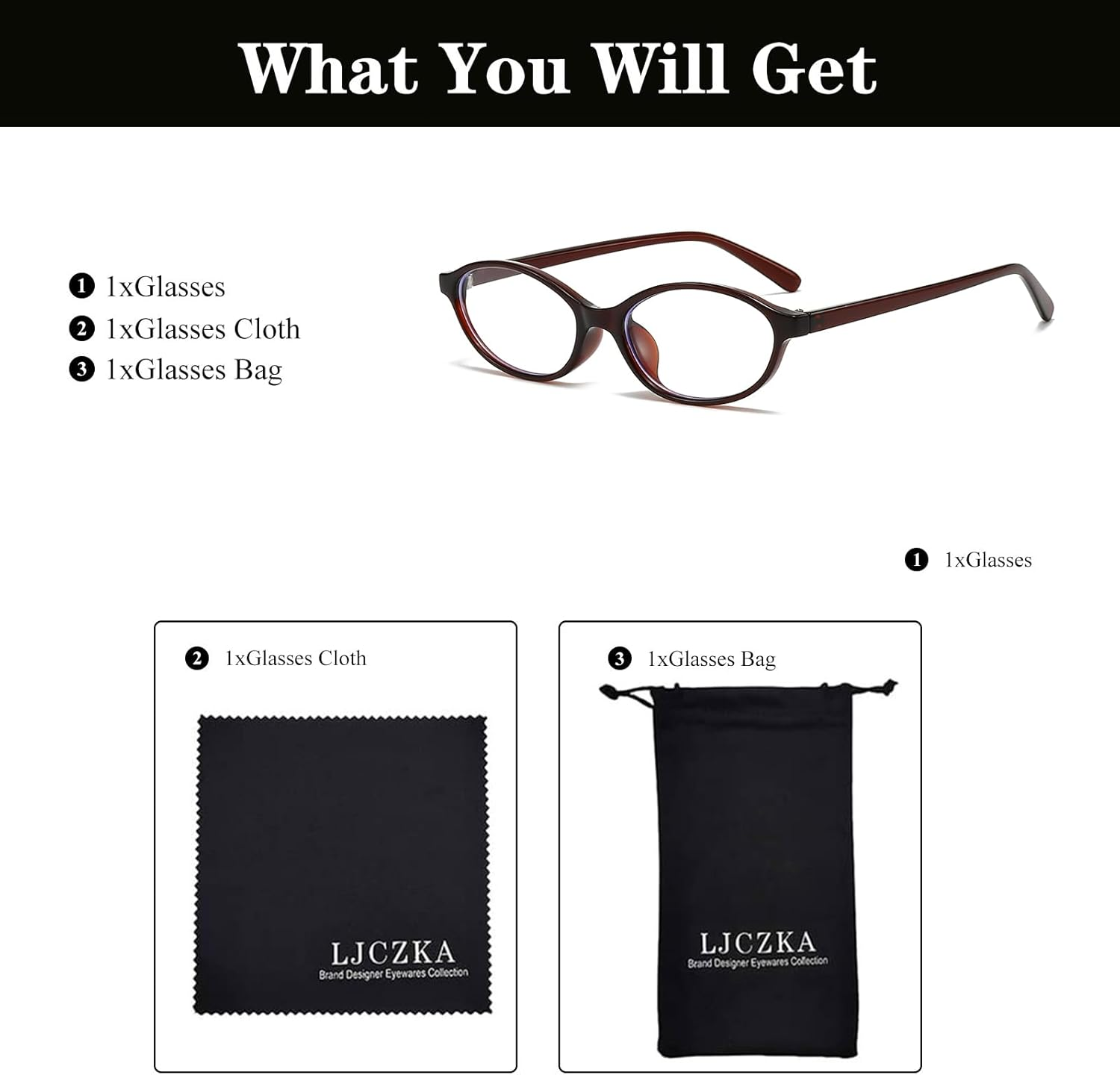 LJCZKA Oval Blue Light Blocking Glasses for Women Men Retro Small Oval Frame Y2K Cat Eye Computer Eyeglasses Clear Lens image number 3
