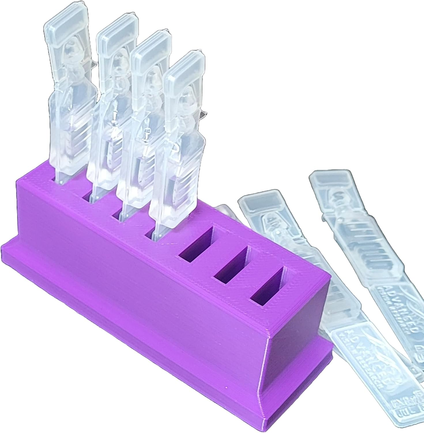 Znet3D Eye Drop Vials Holder & Storage - Upgraded Single-Use Disposable Vial Organizer with Extra Slot Space (Purple) - White image number 5