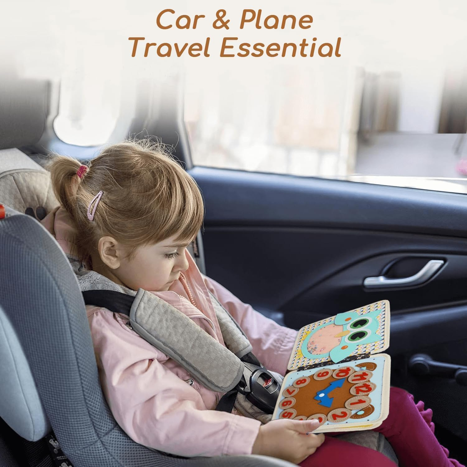 Quiet Book Montessori Toys Busy Board with Sorting, Matching, Life Skills, Felt Quiet Activity Book for Kids,Boys Girls Preschool Learning Gift image number 4