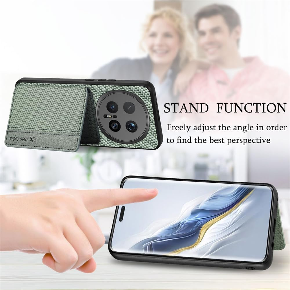 MOJIA Case for Honor Magic8 Pro/Magic 8 Pro, Ultra Thin TPU Non-Slip Shockproof Mobile Phone Case, Protective Cover with Card Pocket and RFID Shielding, Black - Black image number 6