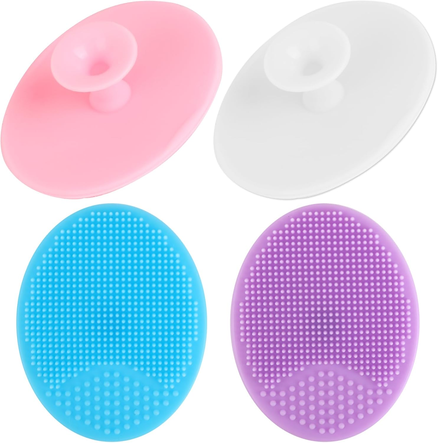 4 Pcs Silicone Face Scrubber, Soft & Gentle Pore Cleansing Brush for Blackhead Removal and Deep Pore Cleaning, Portable Cradle Cap Brush Travel or Fast-Paced Life for Men & Women (D) image number 4