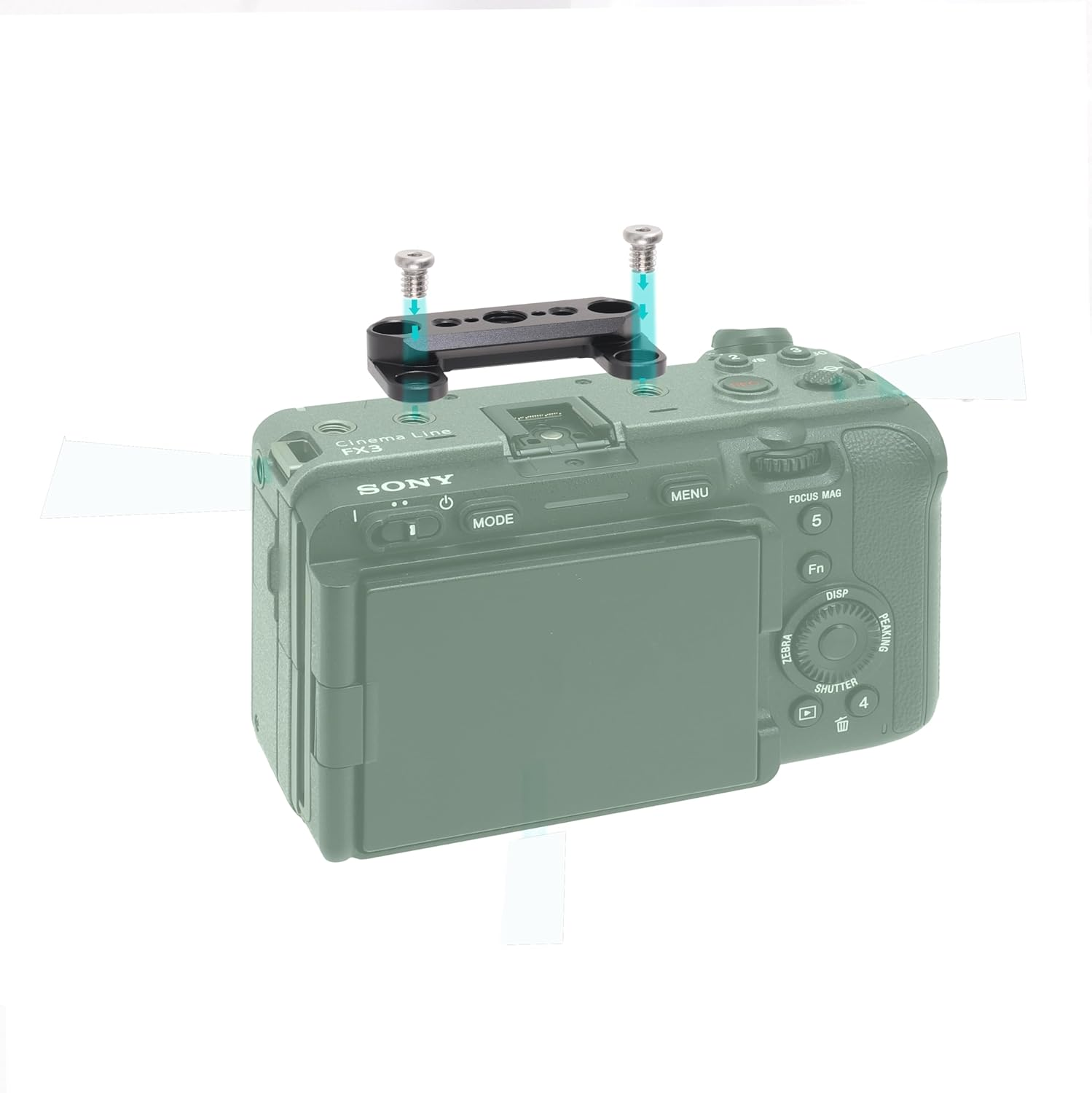 Fotga FX3 FX30 Adapter Mount Plate Top Adapter Plate with 1/4"-20 3/8"-16 Hole with Arri Location Hole + NATO Rail Mount for Sony FX2 FX3 FX3A FX30 ILME-FX30 Cinema Camera Top Handle image number 1