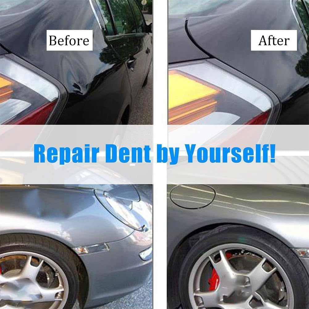 Paintless Dent Repair Kit, 18 Tabs Damage Removal Dent Puller Kit Dent Puller Remover with T Bar for Car Dent Repair and Metal Surface image number 1