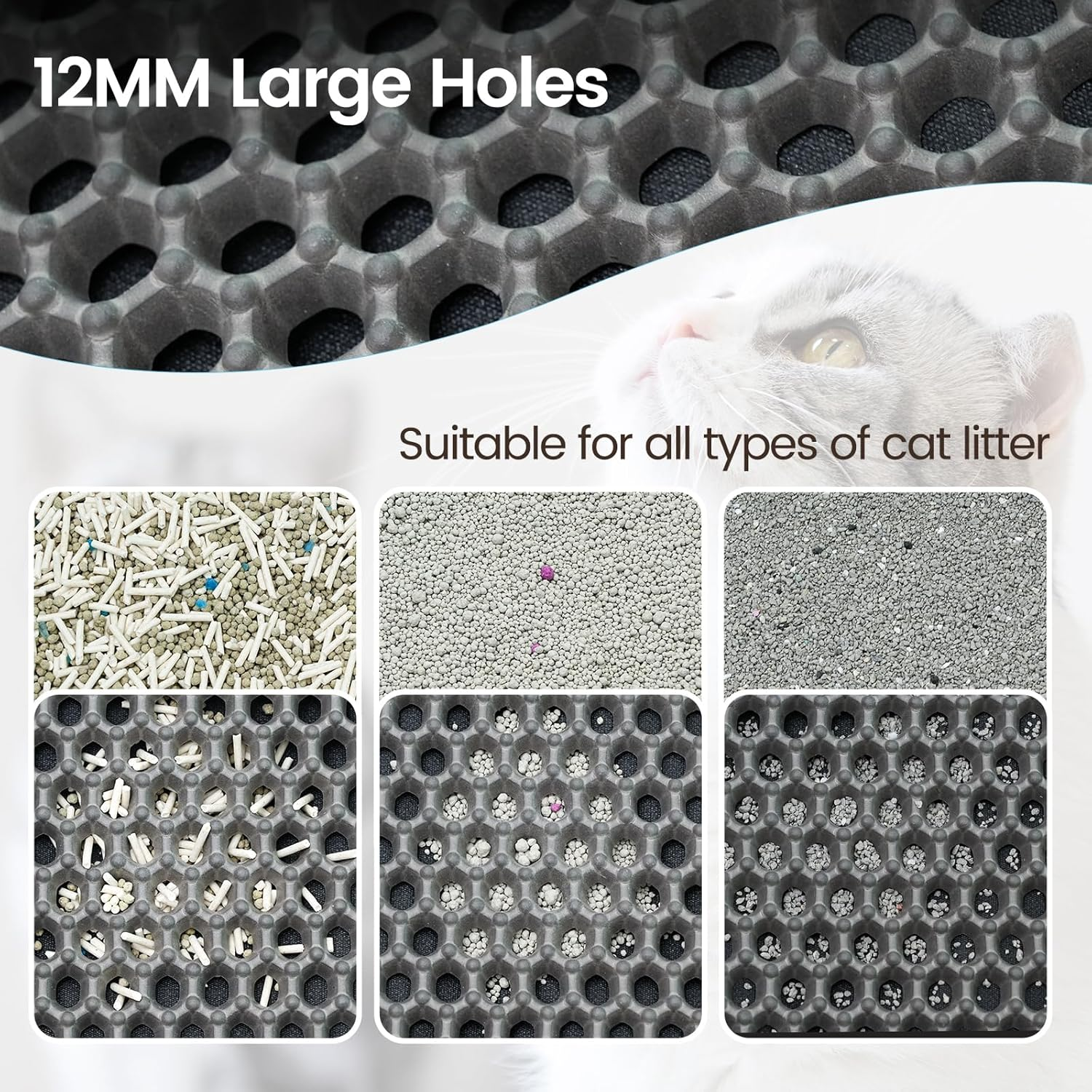 Cat Litter Tray Mat, 45 X 30 Cm Cat Litter Mat, Double Layer, Non-Slip, Waterproof Design, Cat Litter Mat, Honeycomb Mat, Cat Litter Mat, Litter Control