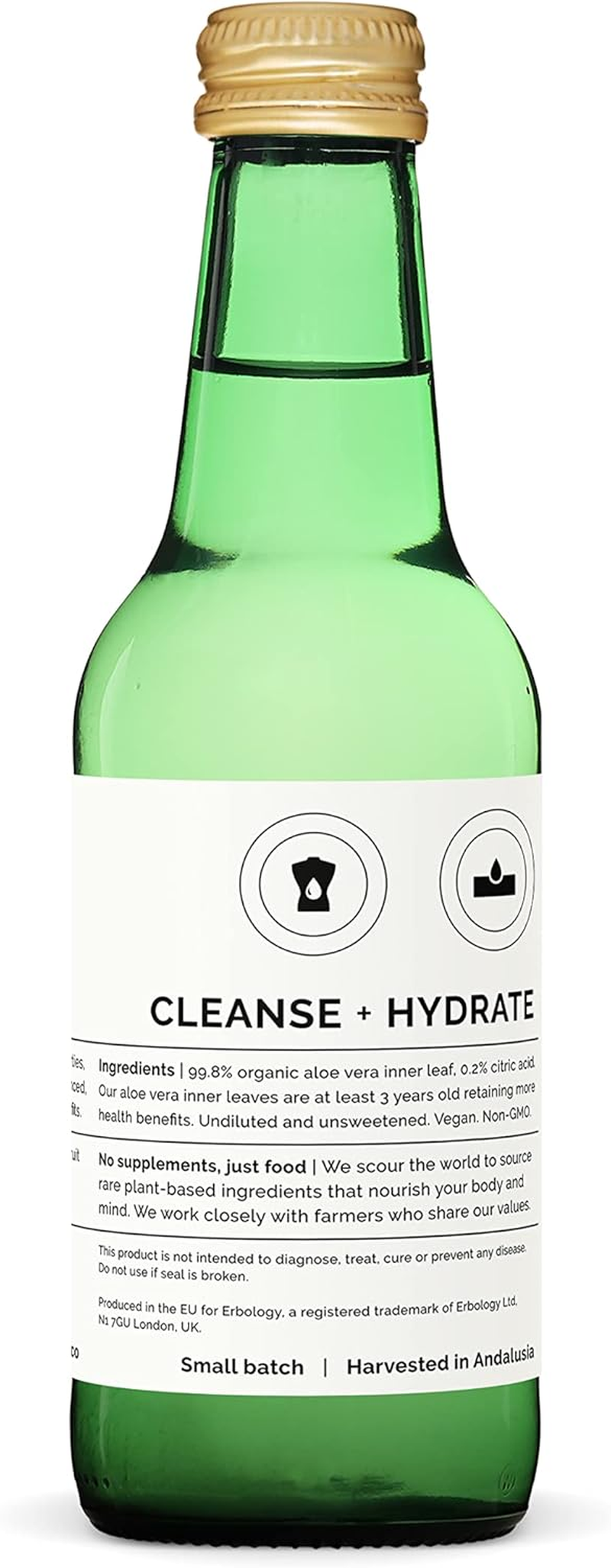 100% Organic Aloe Vera Juice 250Ml - Supports Immunity & Gut Health - Straight from Farm in Spain - Undiluted - No Added Sugar or Artificial Preservatives - Non-Gmo - Recyclable Glass Bottle image number 2