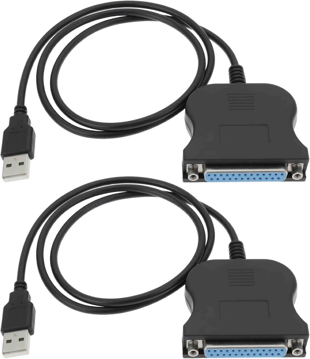 OTOTEC 2Pcs USB to 25PIN DB25 Parallel Printer Cable Adapter 80Cm for Printer Computer Black image number 3