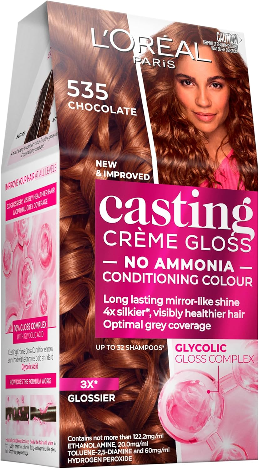 L'Oreal Paris Casting Cr&egrave;me Gloss Semi-Permanent Hair Colour - 550 Mahogany (Ammonia Free) (Pack of 2)